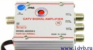 Купить в интернет магазине почтой  активный усилитель эфирного сигнала 1вх.-4вых. (аналог, DVB-T|T2)